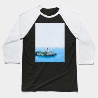 Lighthouse ,Watercolor painting on a textured watercolor paper Baseball T-Shirt